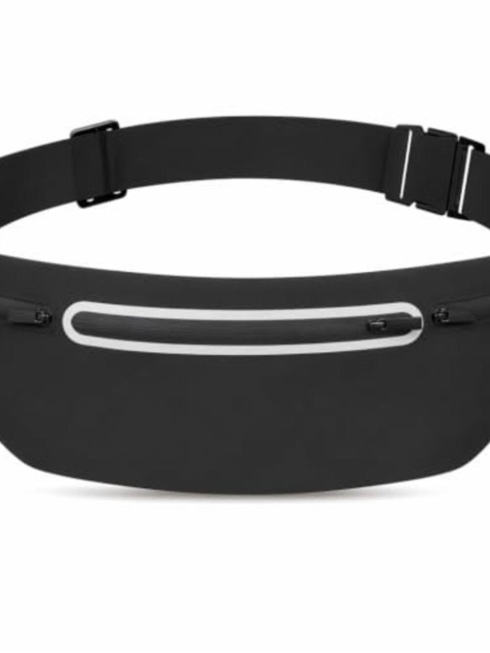 Waterproof Nylon Running Belt Waist Pack Adjustable Reflective 3 Zipper Pockets